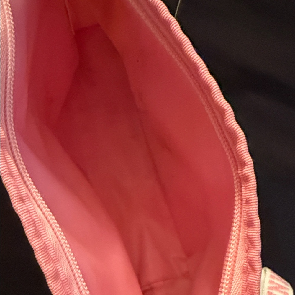 PINK Victoria's Secret Striped Cosmetic Bag - Pink and Yellow - Picture 2 of 4